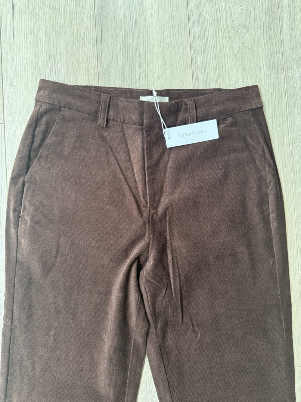 NWT Outerknown Chocolate Brown Flared Corduroy Pants - Picture 2 of 7